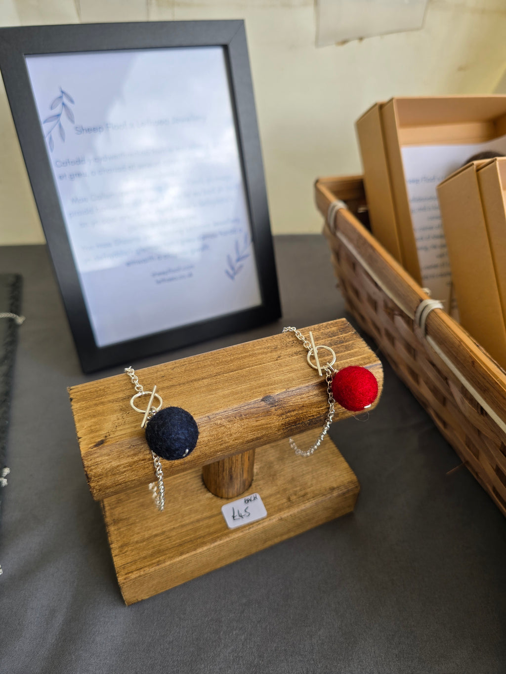 Sheep Floof Wool Bead Bracelet