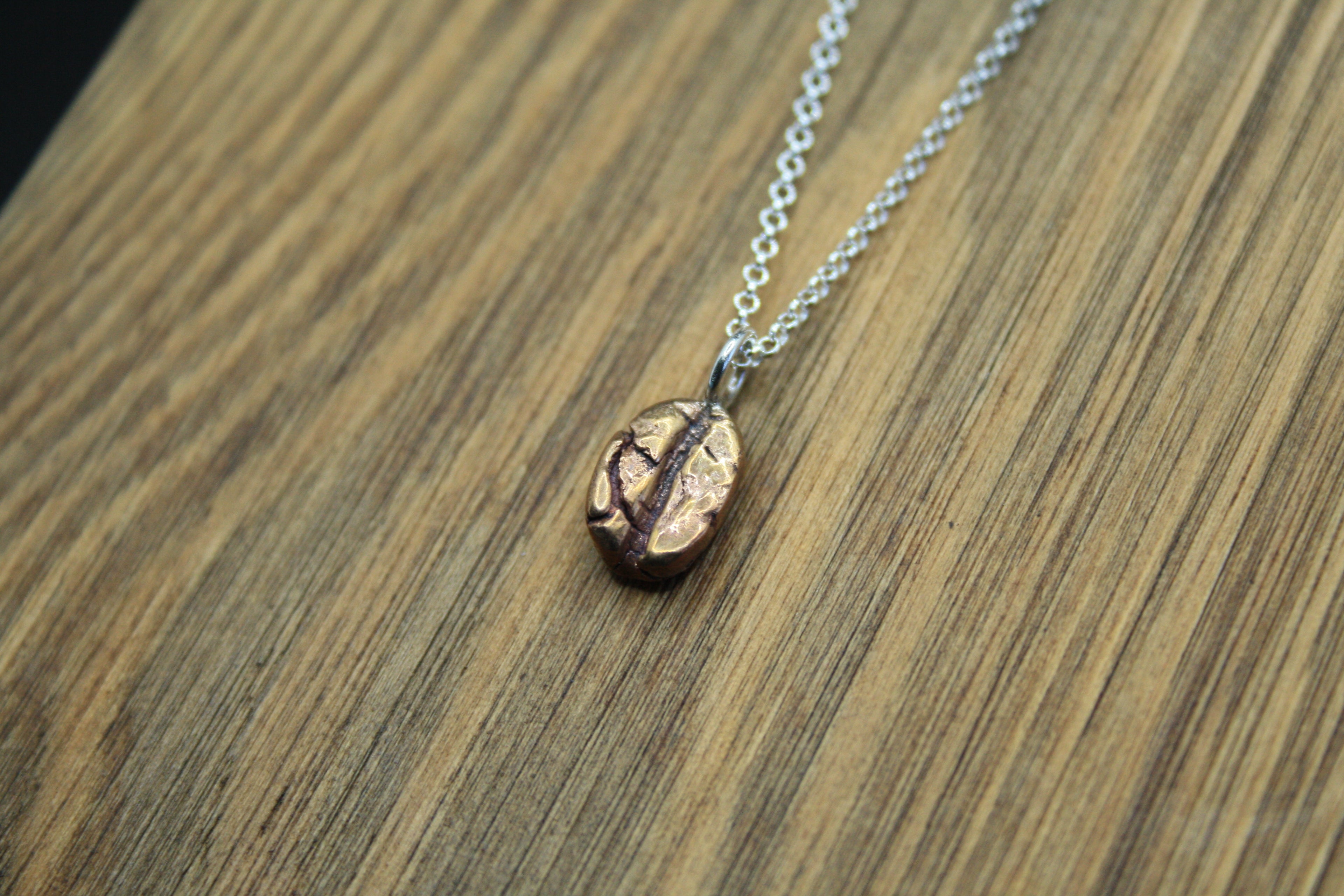 Coffee Bean Necklace - Bronze