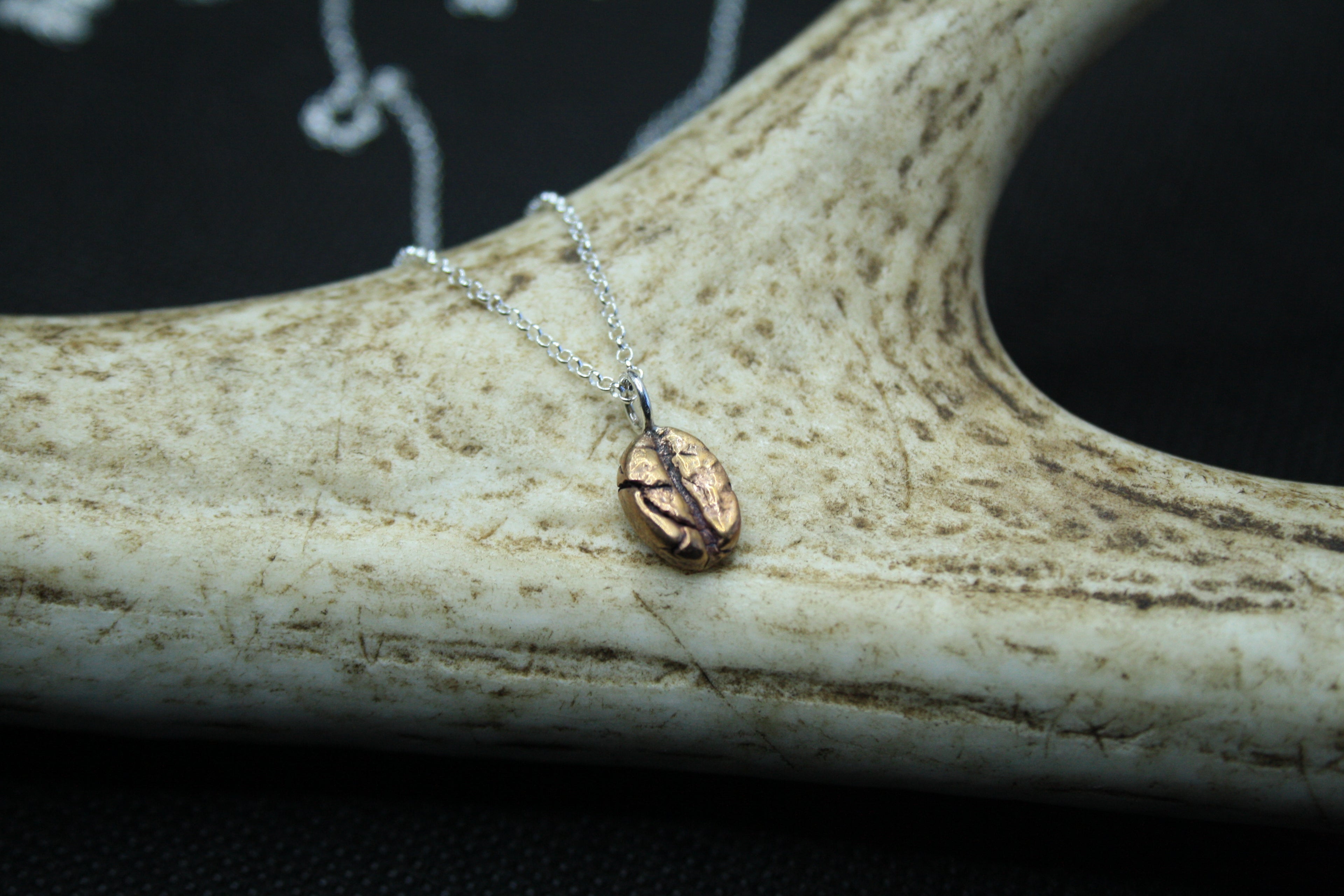 Coffee Bean Necklace - Bronze