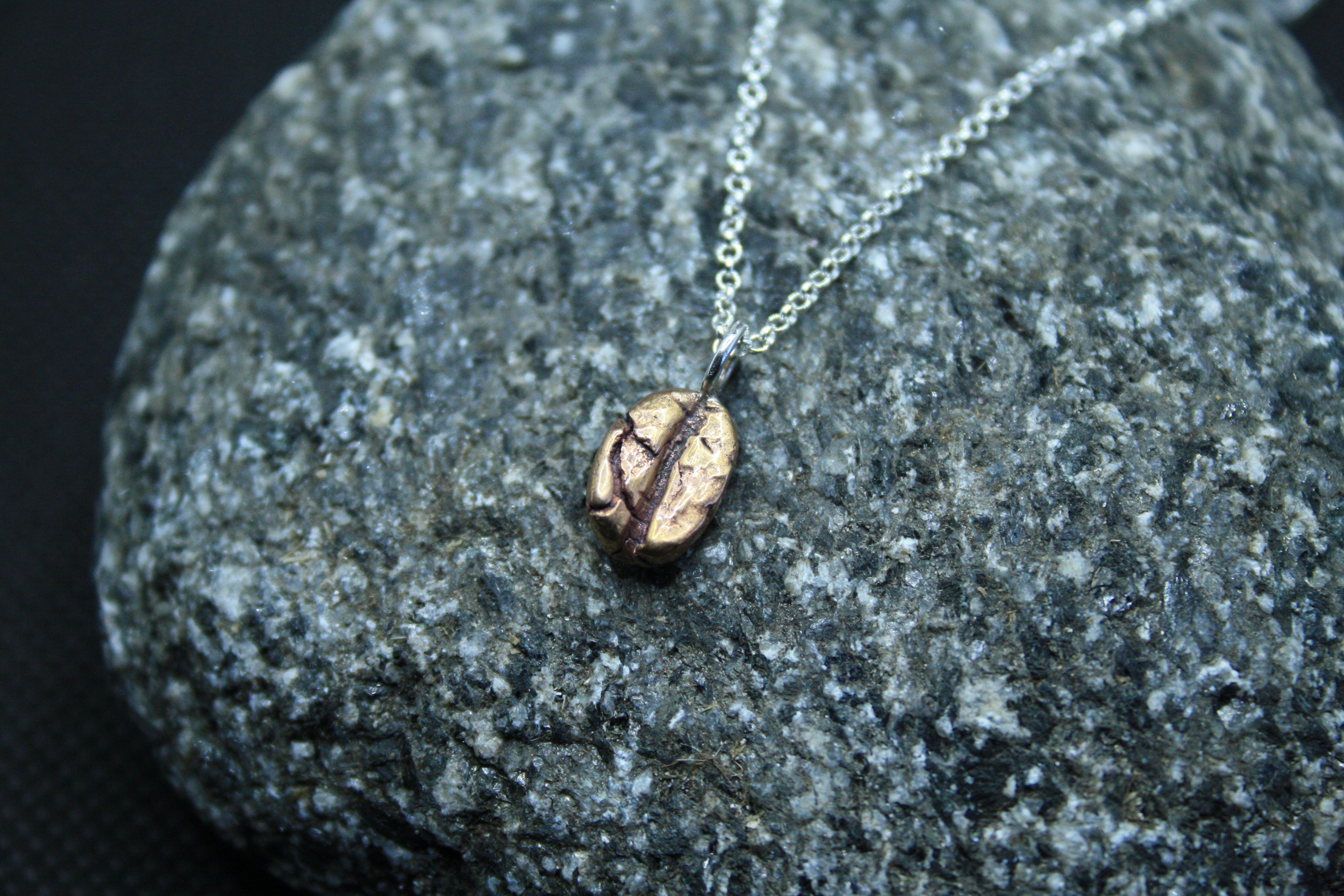 Coffee Bean Necklace - Bronze