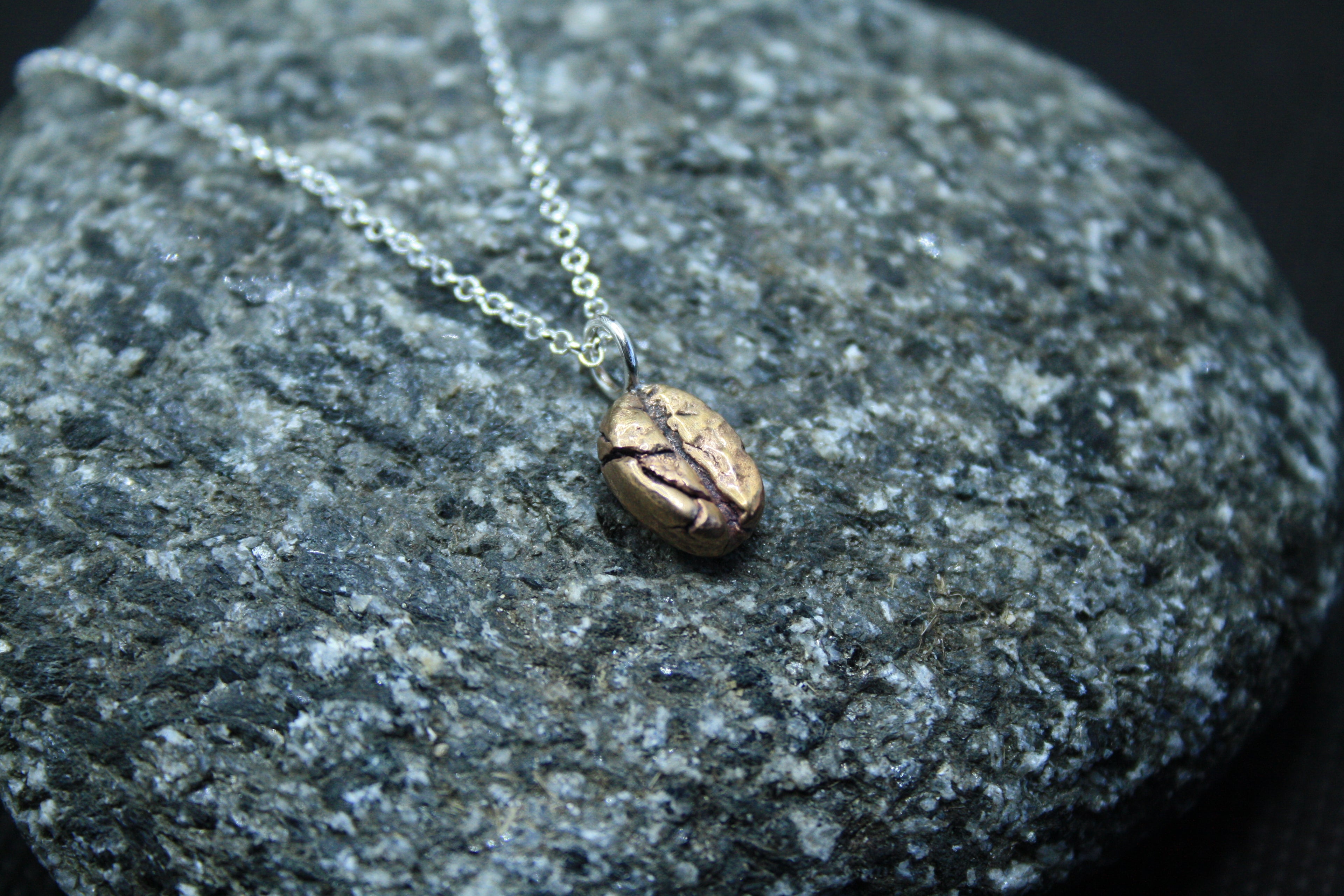 Coffee Bean Necklace - Bronze