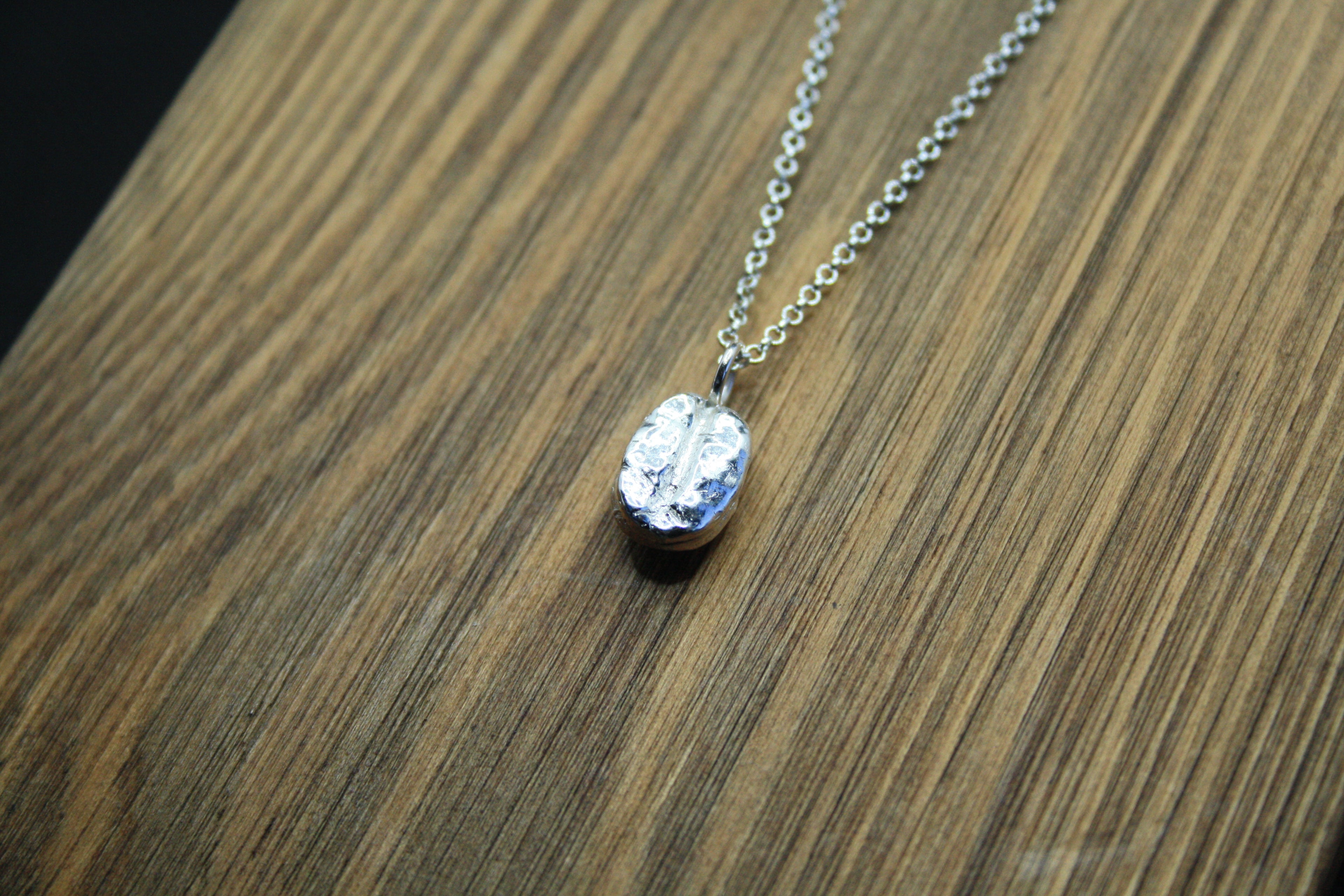 Coffee Bean Necklace - Silver