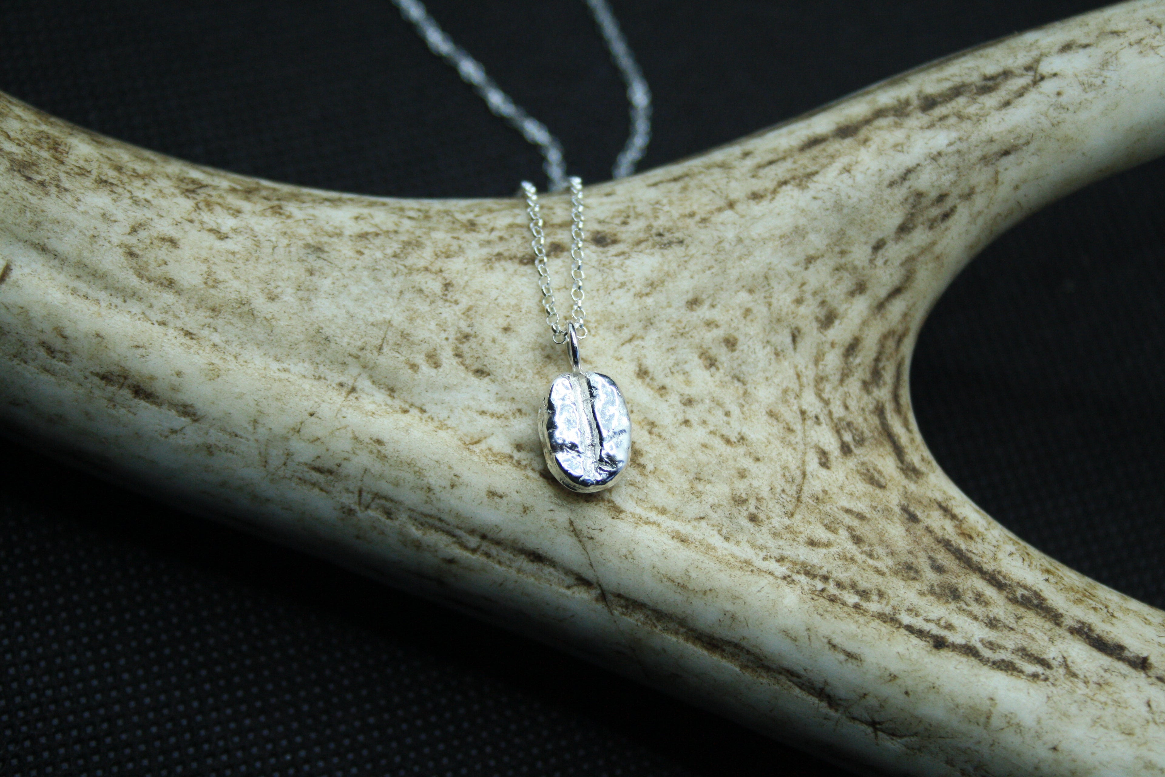 Coffee Bean Necklace - Silver