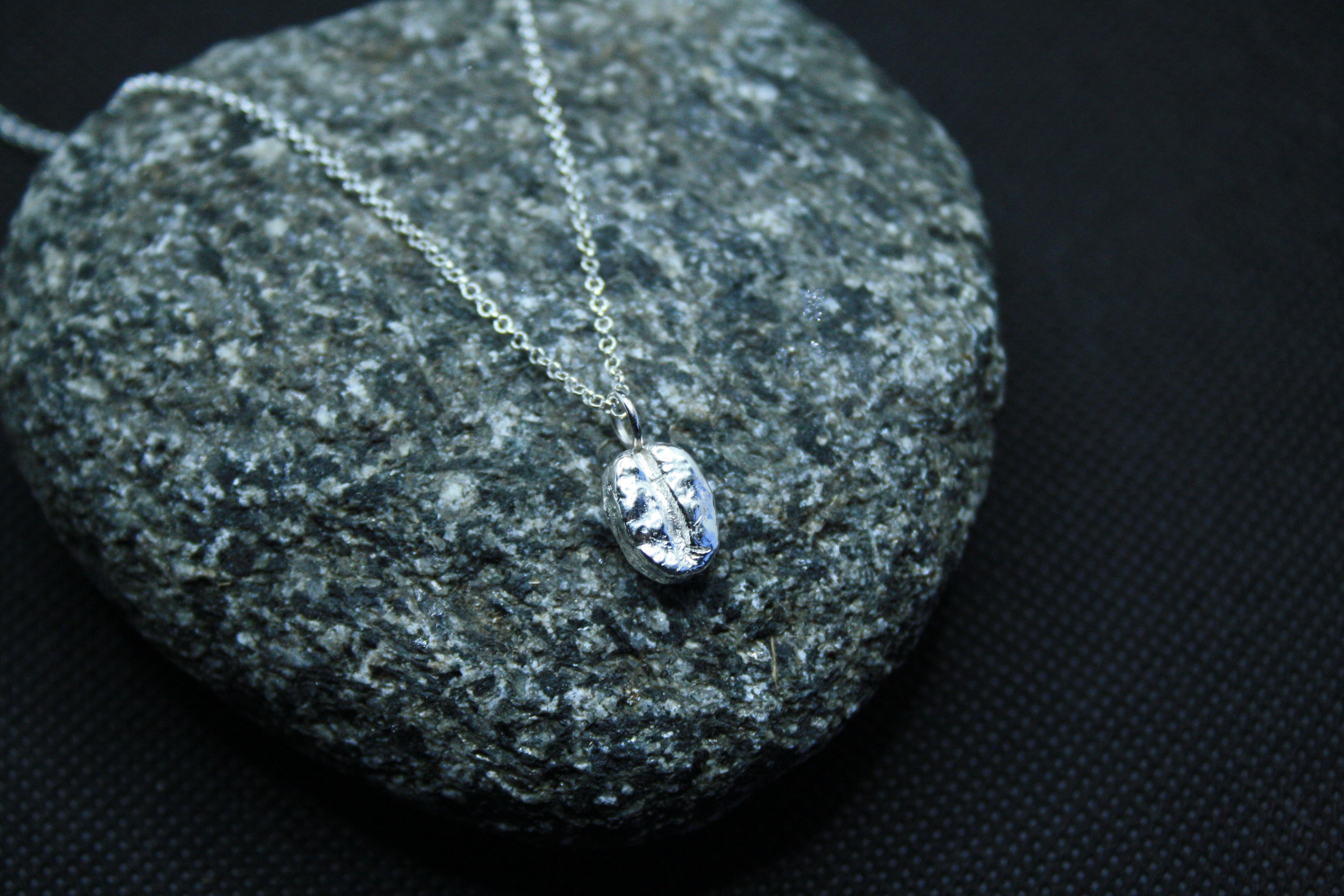 Coffee Bean Necklace - Silver