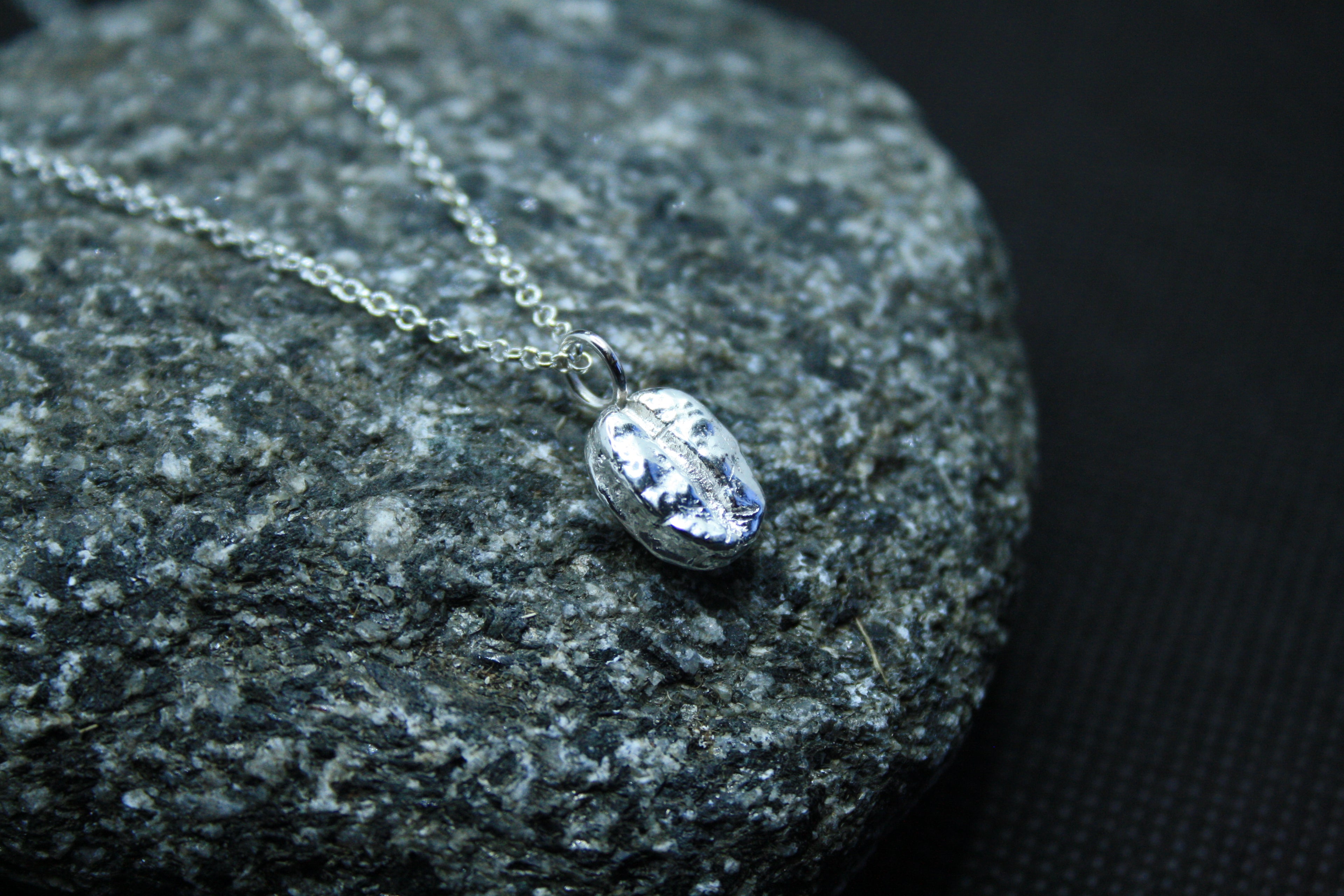 Coffee Bean Necklace - Silver